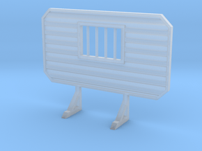1/87 HO headache rack with window and bars in Clear Ultra Fine Detail Plastic