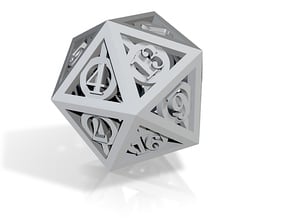 Deathly Hallows d20 in Clear Ultra Fine Detail Plastic