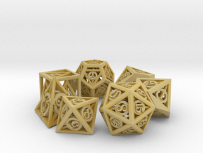 Deathly Hallows Dice Set in Tan Fine Detail Plastic