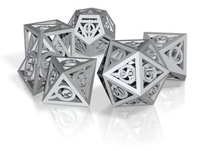 Deathly Hallows Dice Set noD00 in Clear Ultra Fine Detail Plastic