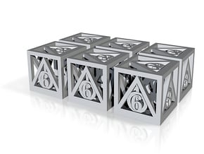 Deathly Hallows 6d6 Set in Clear Ultra Fine Detail Plastic