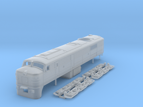 N scale ALCo DL500 locomotive in Clear Ultra Fine Detail Plastic