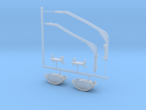 M-ATV front mirrors, 1/16 scale in Clear Ultra Fine Detail Plastic