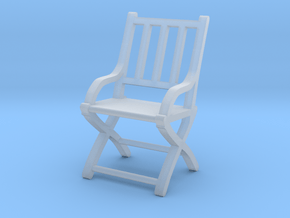 1:87 Slatted Folding Wooden Civil War Chair in Clear Ultra Fine Detail Plastic
