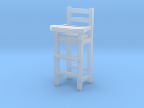 1:48 Baby High Chair in Clear Ultra Fine Detail Plastic