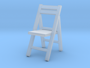 1:64 Wooden Folding Chair in Clear Ultra Fine Detail Plastic