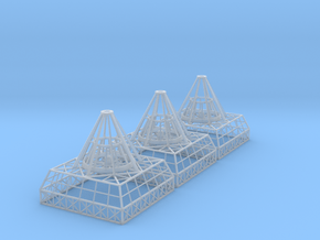 Antenna Bases X 3 V0.1 in Clear Ultra Fine Detail Plastic
