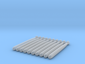 Torpedoes, 10 Small in Clear Ultra Fine Detail Plastic