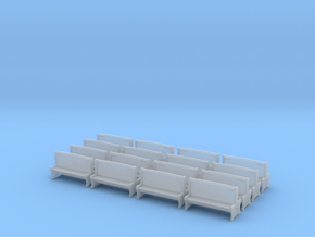 Bench type A - H0 ( 1:87 scale )16 Pcs set  in Clear Ultra Fine Detail Plastic
