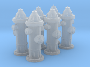 Hydrant type A 1:43 ( 0 scale ) 6 Pcs in Clear Ultra Fine Detail Plastic