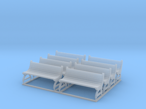 Bench type D - H0 ( 1:87 scale ) 8 Pcs set in Clear Ultra Fine Detail Plastic