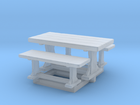 28 mm epic scale table and benches  in Clear Ultra Fine Detail Plastic