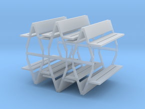 Bench type F (duble) - H0 ( 1:87 scale ) 6 Pcs set in Clear Ultra Fine Detail Plastic