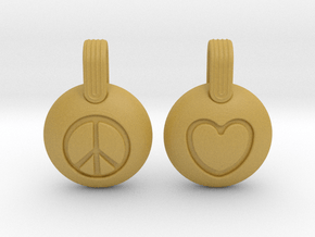 Peace & Love in Tan Fine Detail Plastic
