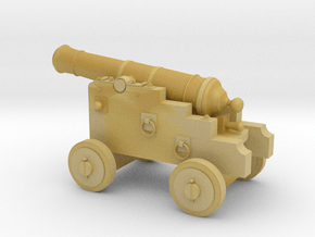 18th Century 3# Cannon-Small Naval Carriage 1/24 in Tan Fine Detail Plastic