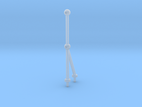 Stanchion68mm2BallEndPost-14th in Clear Ultra Fine Detail Plastic