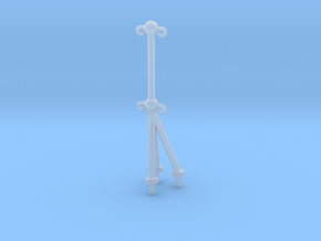 Stanchion68mm2BallSternPost-14th in Clear Ultra Fine Detail Plastic