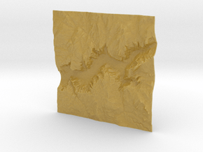 4'' Yosemite Valley Terrain Model, California, USA in Tan Fine Detail Plastic