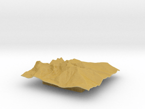4'' Longs Peak Terrain Model, Colorado, USA in Tan Fine Detail Plastic