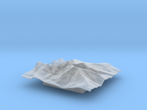 4'' Longs Peak Terrain Model, Colorado, USA in Clear Ultra Fine Detail Plastic