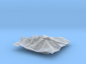 6'' Longs Peak Terrain Model, Colorado, USA in Clear Ultra Fine Detail Plastic
