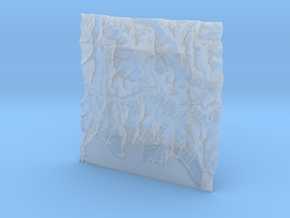 3'' Grand Canyon Terrain Model, Arizona, USA in Clear Ultra Fine Detail Plastic