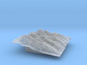 3'' Grand Tetons Terrain Model, Wyoming, USA in Clear Ultra Fine Detail Plastic