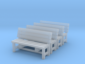 28mm Wooden bench x4 in Clear Ultra Fine Detail Plastic