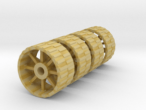 18mm diameter artillery wheels in Tan Fine Detail Plastic
