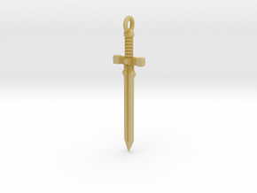 Sword pendant in Tan Fine Detail Plastic