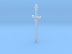 Sword pendant in Clear Ultra Fine Detail Plastic