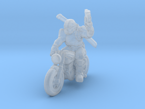 SciFi biker 28mm scale in Tan Fine Detail Plastic