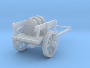 2-wheel cart with chest, 28mm in Clear Ultra Fine Detail Plastic