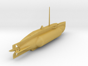 1/144 Scale UK WW2 Mini Sub X-5 in Tan Fine Detail Plastic