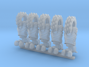 5 Prime Bionic Saw Fists in Clear Ultra Fine Detail Plastic