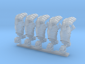 5 Right Fists Open in Clear Ultra Fine Detail Plastic
