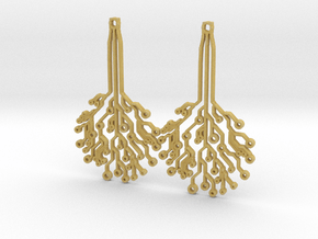 Circuit Tree Earrings in Tan Fine Detail Plastic