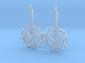 Circuit Tree Earrings in Clear Ultra Fine Detail Plastic