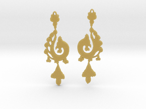 Dragon Earrings in Tan Fine Detail Plastic