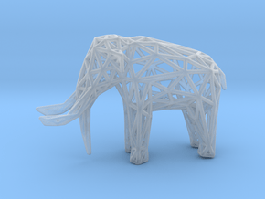 Elephant Wireframe 50mm in Clear Ultra Fine Detail Plastic