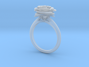 Rose Ring (Size US 8) in Clear Ultra Fine Detail Plastic