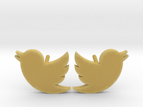 Twitter Studs in Tan Fine Detail Plastic