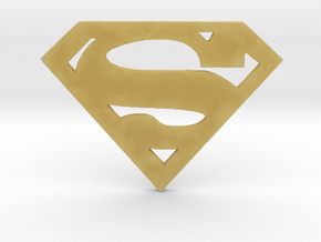 Superman Logo Cardholder (Customizable) in Tan Fine Detail Plastic