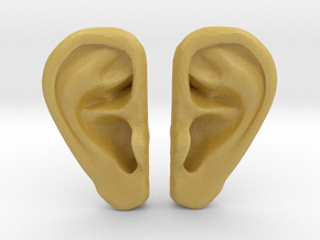 Ear Stud Earrings in Tan Fine Detail Plastic