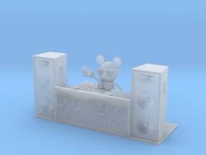 DJ Mickey (with turntables) in Clear Ultra Fine Detail Plastic