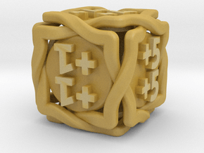 'Twined' Dice D6 MTG +1/+1 Counters die in Tan Fine Detail Plastic