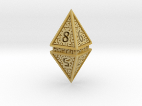 Hedron D8 (Hollow), balanced gaming die in Tan Fine Detail Plastic
