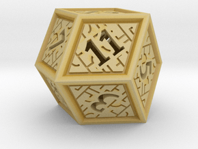 Hedron D12 (Hollow), balanced gaming die in Tan Fine Detail Plastic