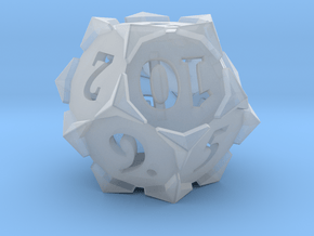 'Starry' D12 balanced die in Clear Ultra Fine Detail Plastic