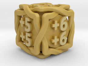  'Twined' D6 MTG +1/+1 Counters (14 mm) Solid in Tan Fine Detail Plastic